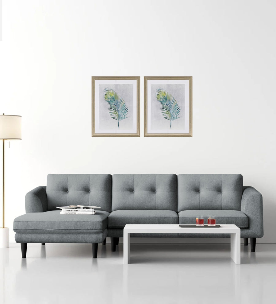 Natasha  RHS  (3+Lounger) Velvet Sectional Sofa - Pearl grey by Febonic Living