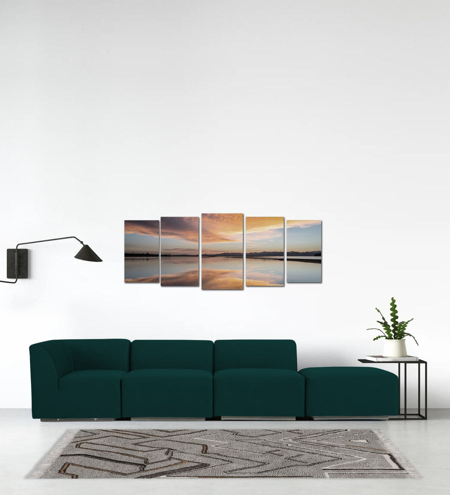Bufa  RHS Velvet Sectional Sofa - Forest Green by Febonic Living