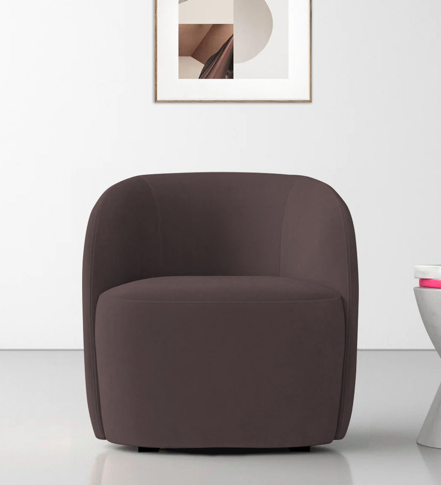 Lucky  Lounge Velvet Chair - Mocha Brown by Febonic Living