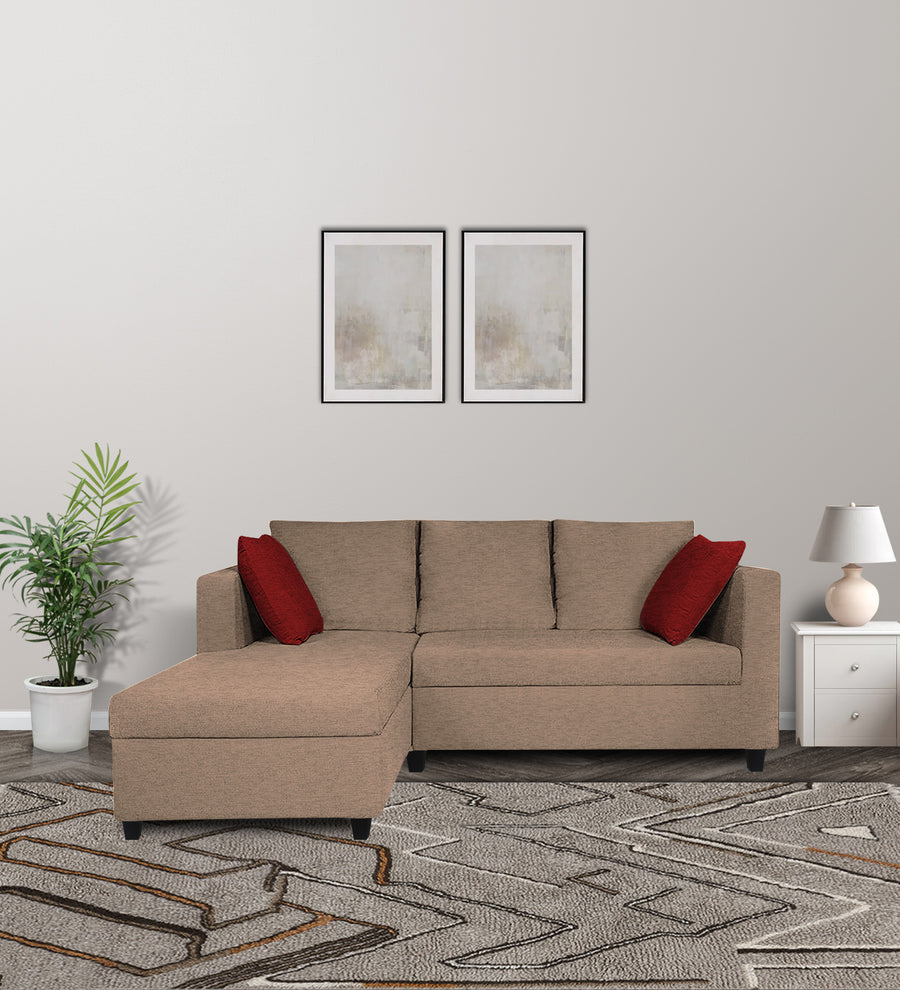 Nebula  RHS  (2+Lounger) Fabric Sectional Sofa - Cookie Beige by Febonic Living