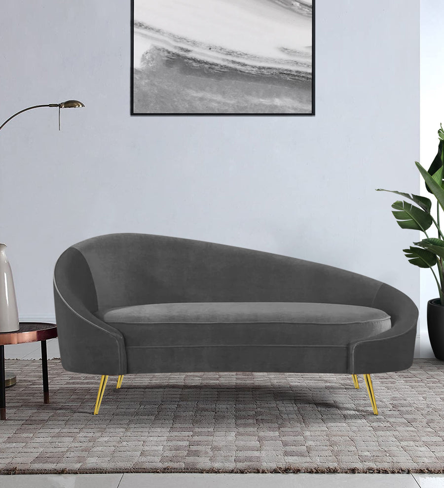 Cely  RHS Velvet Chaise Lounger - Davy Grey by Febonic Living