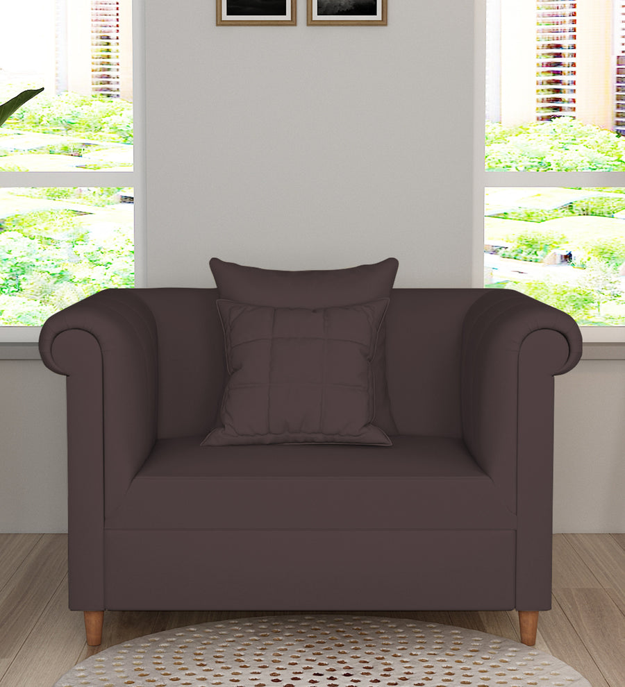 Rubi  1 Seater Velvet Sofa - Mocha Brown by Febonic Living