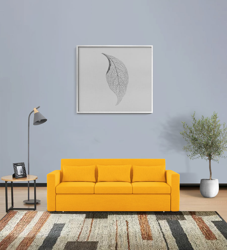 River  3 Seater Pull Out  Cum Bed Fabric Sofa - Bold yellow by Febonic Living