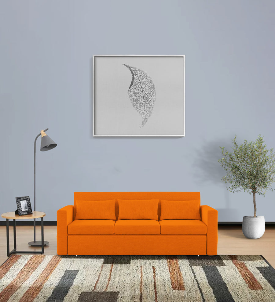 River  3 Seater Pull Out  Cum Bed Fabric Sofa - Vivid Orange by Febonic Living