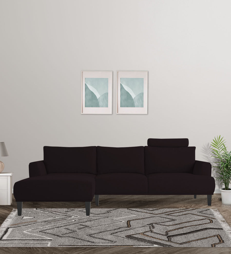 Como  RHS  (3+Lounger) Fabric Sectional Sofa - Cara Brown by Febonic Living