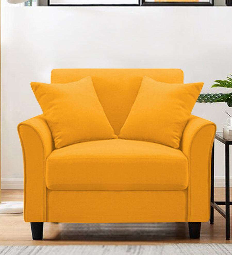 Daroo  1 Seater Velvet Sofa - Safforn Yellow by Febonic Living