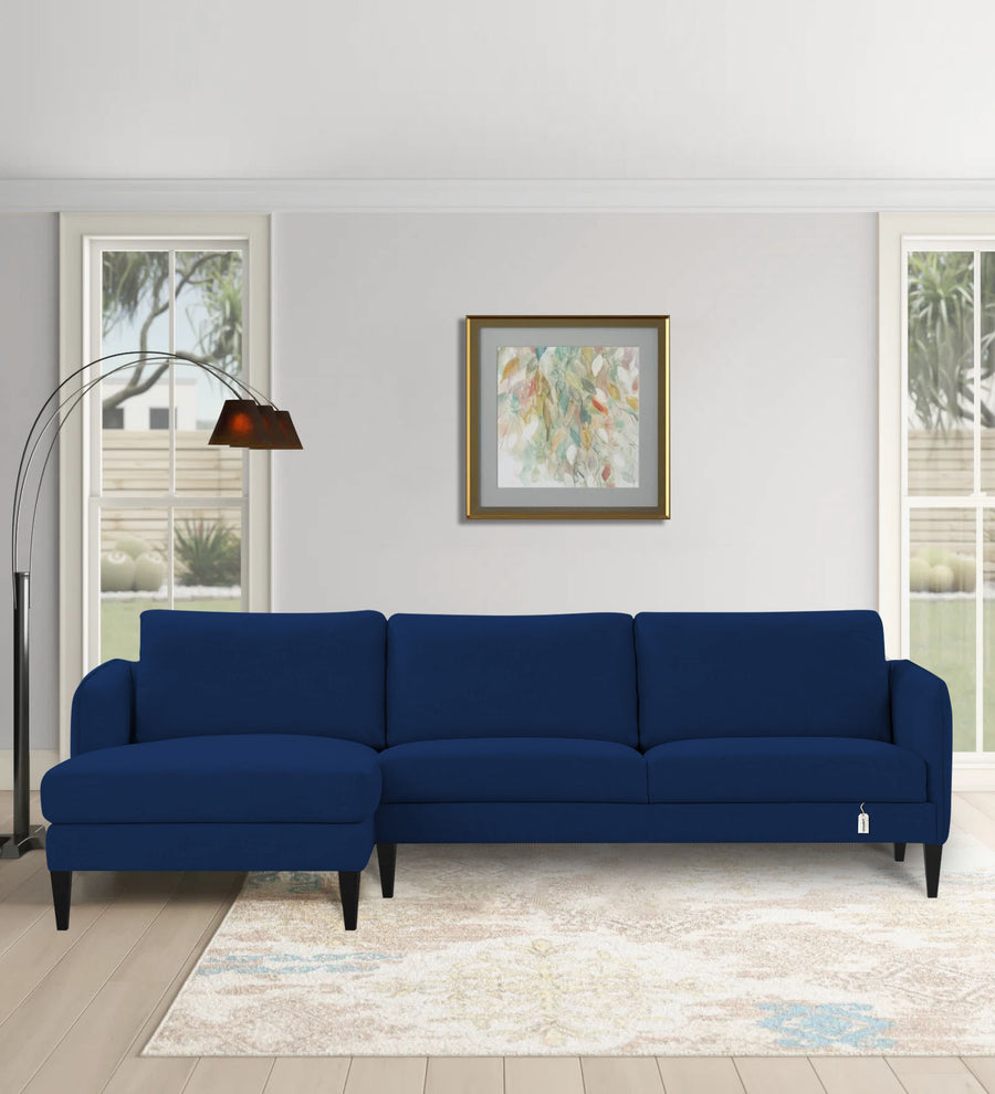 Piku  RHS  (3+Lounger) Fabric Sectional Sofa - Royal Blue by Febonic Living