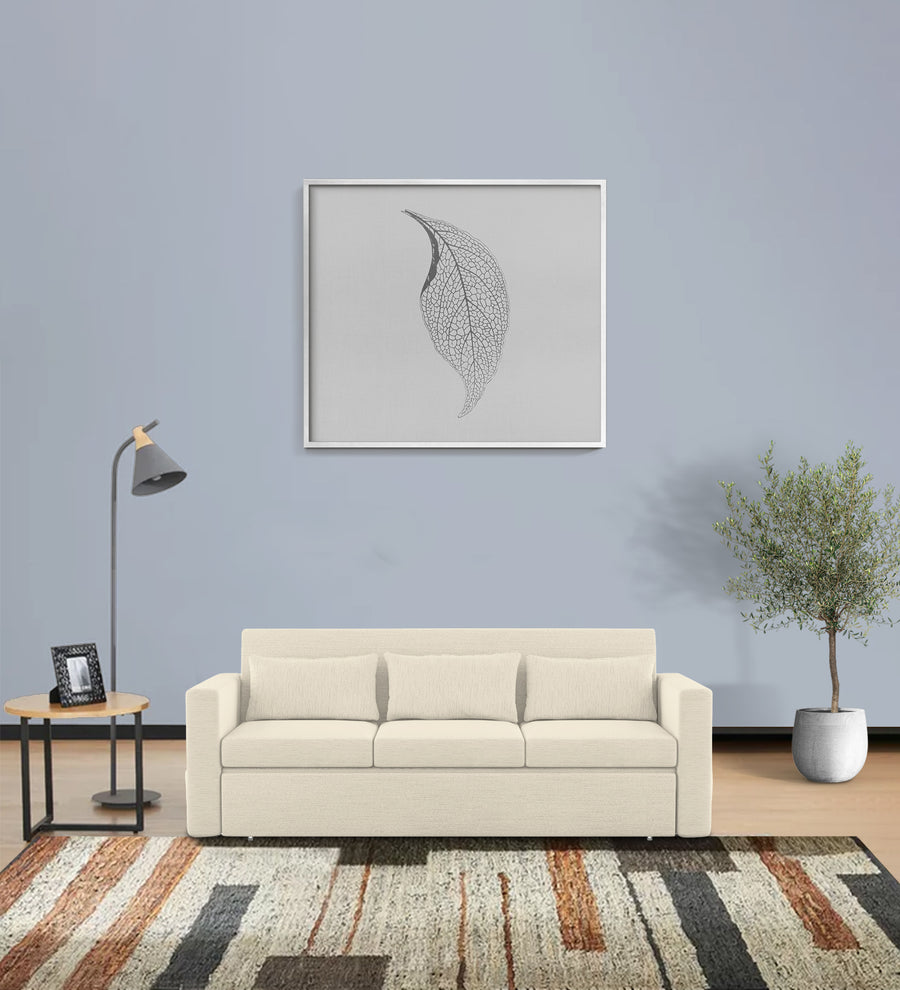 River  3 Seater Pull Out  Cum Bed Fabric Sofa - ivory cream by Febonic Living