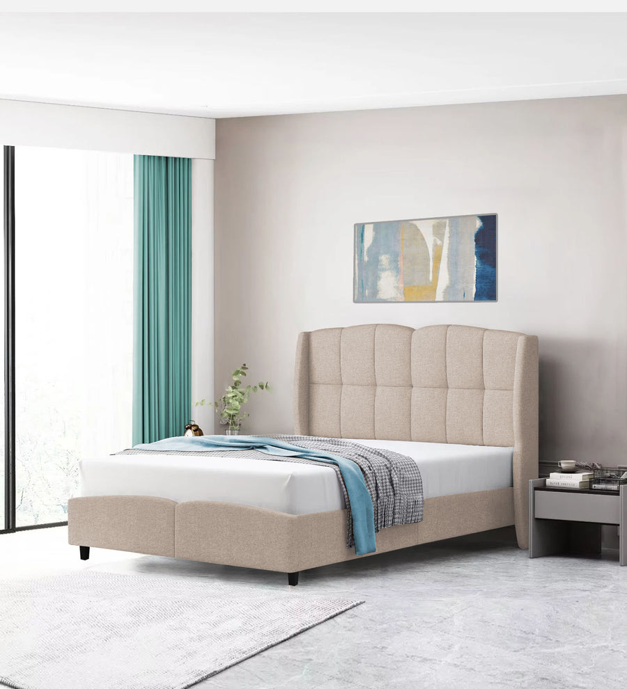 Jovi  Upholstered Velvet Single Size Bed - Camel Beige by Febonic Living