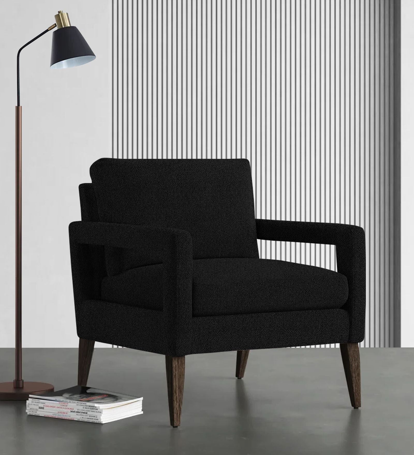 Olsen Fabric Arm Chair in Zed Black Colour