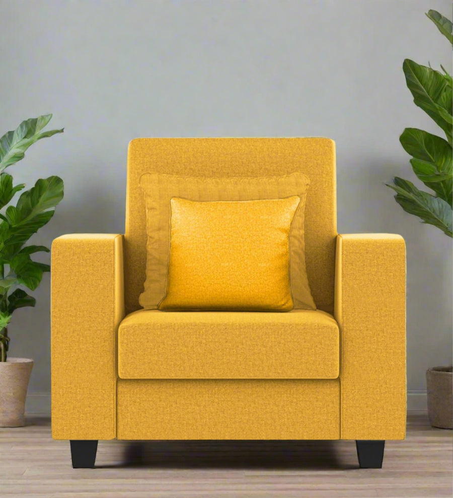 Nabi  1 Seater Fabric Sofa - Bold Yellow by Febonic Living