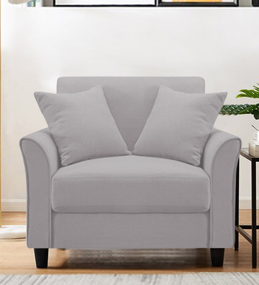Daroo  1 Seater Velvet Sofa - Concrete Grey by Febonic Living