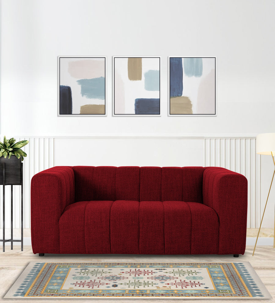 Lara  2 Seater Fabric Sofa - Blood Maroon by Febonic Living