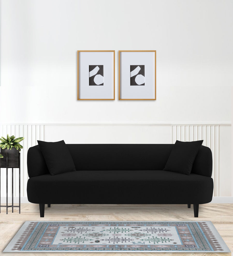 Carson 3 Seater Fabric Sofa - Heather Black by Febonic Living