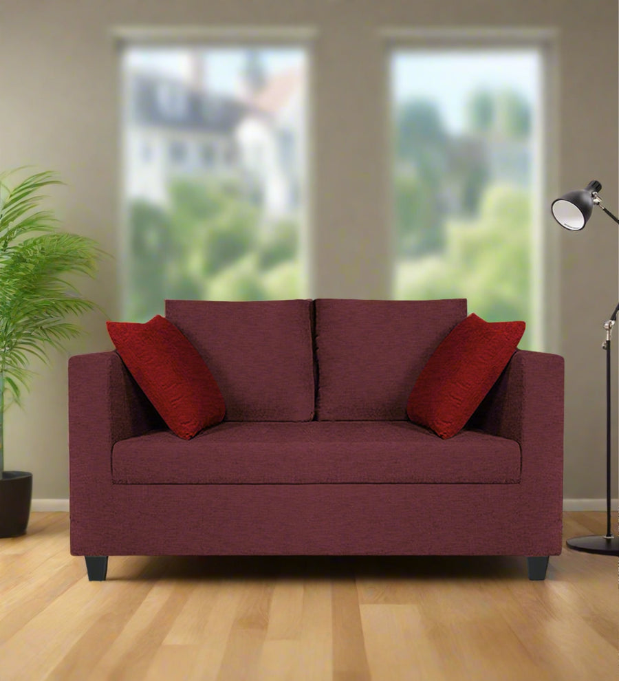 Nuska  2 Seater Fabric Sofa - Blaze Red by Febonic Living