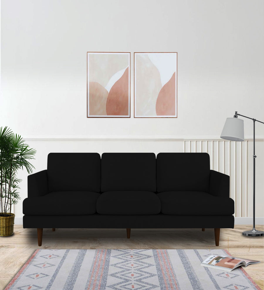Motra 3 Seater Velvet Sofa - Adam Black by Febonic Living