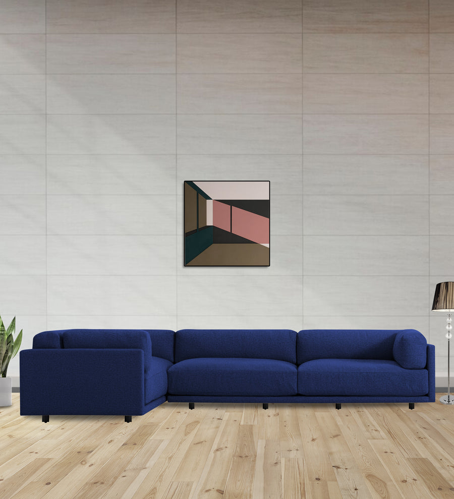 Nixon  6 Seater RHS Corner Fabric Sofa - Royal Blue by Febonic Living