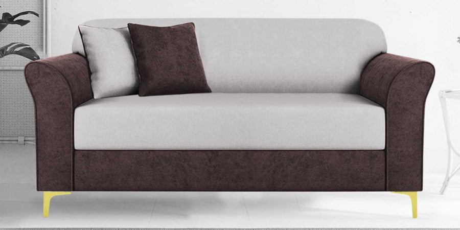 Jordan Velvet 2 Seater Sofa In Mocha Brown And Concreate Grey Colour - Febonic Living