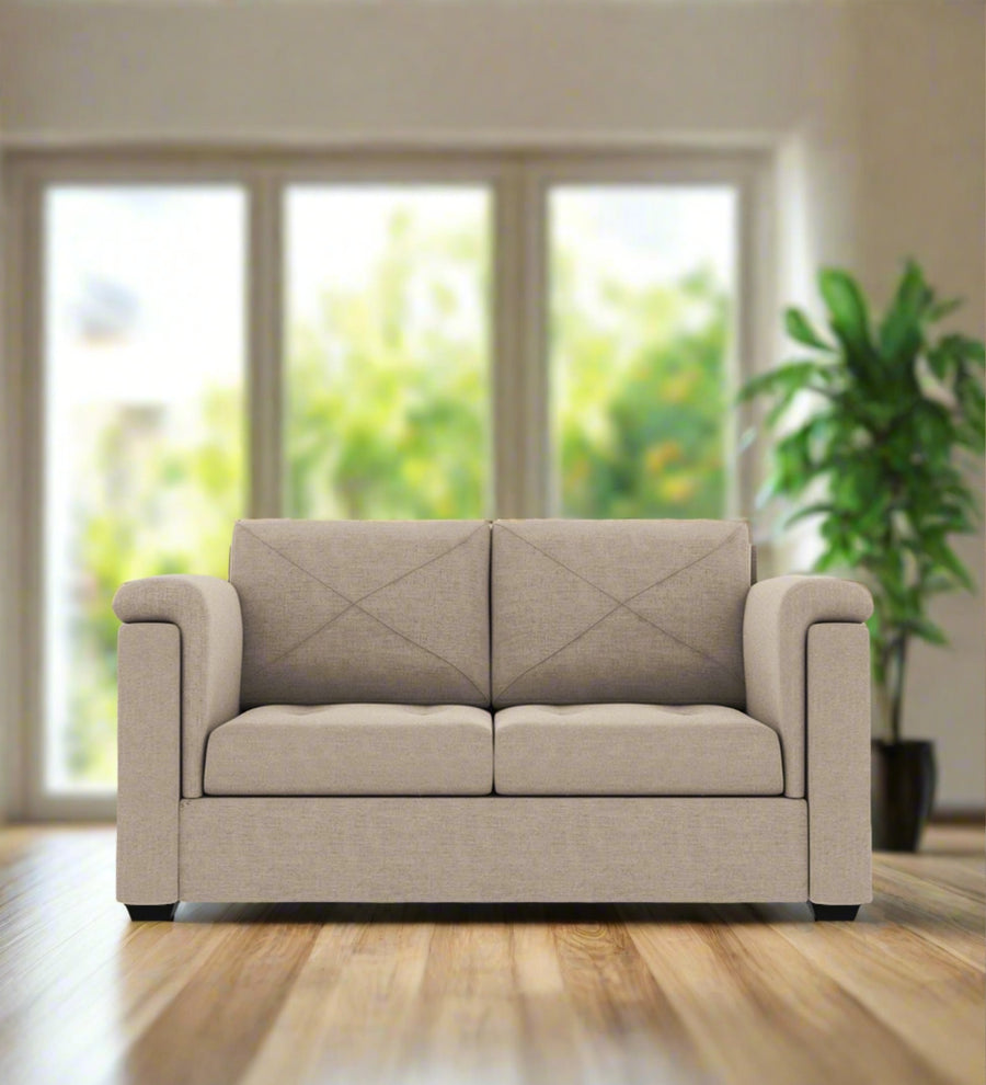 Andres  2 Seater Fabric Sofa - Khaki Beige by Febonic Living