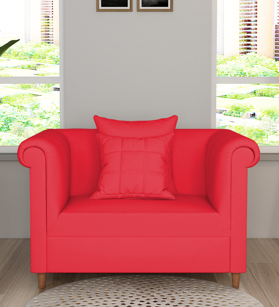 Rubi  1 Seater Velvet Sofa - Ox Blood Maroon by Febonic Living