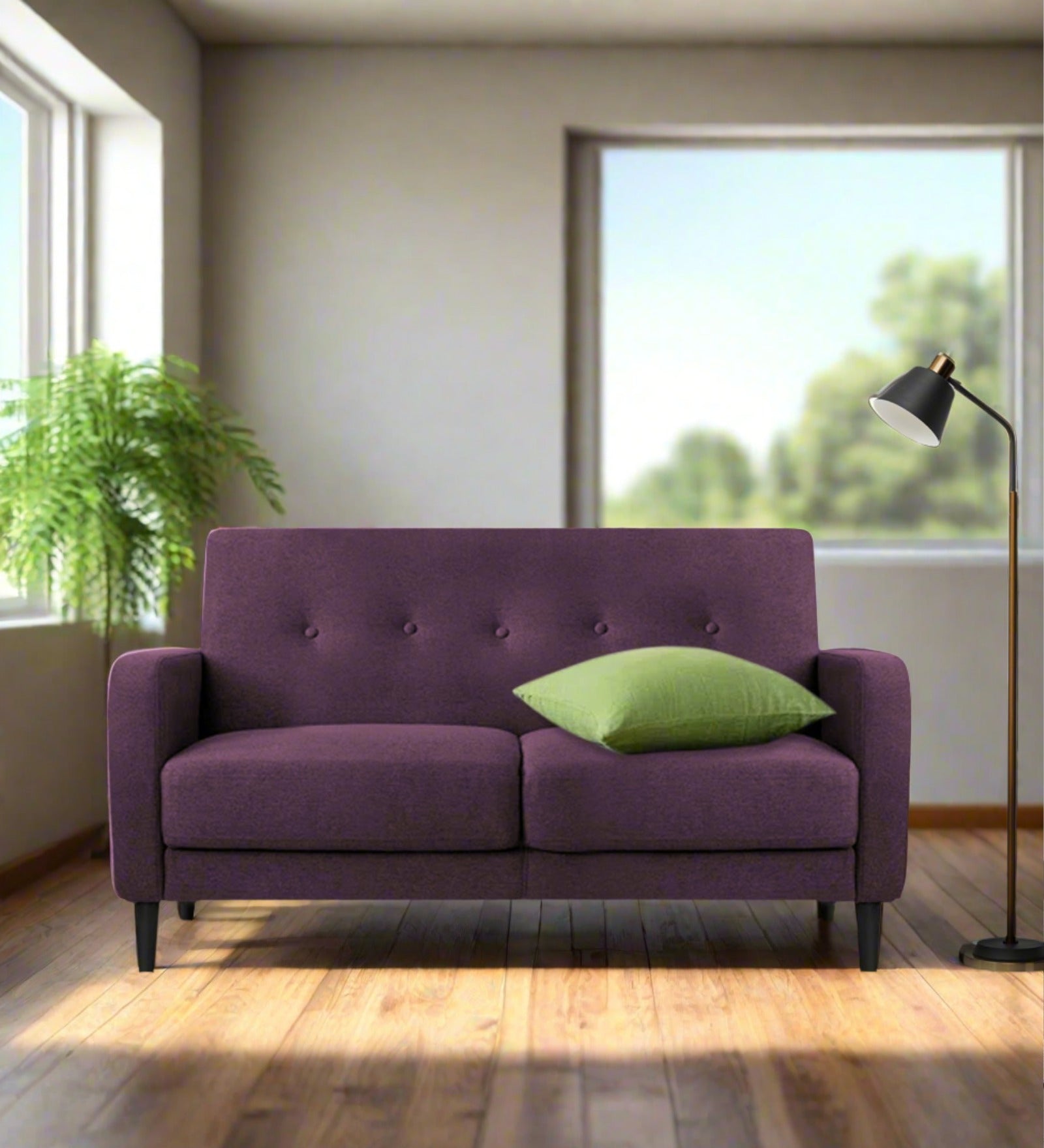 Marq Fabric 2 Seater Sofa in Greek Purple Colour