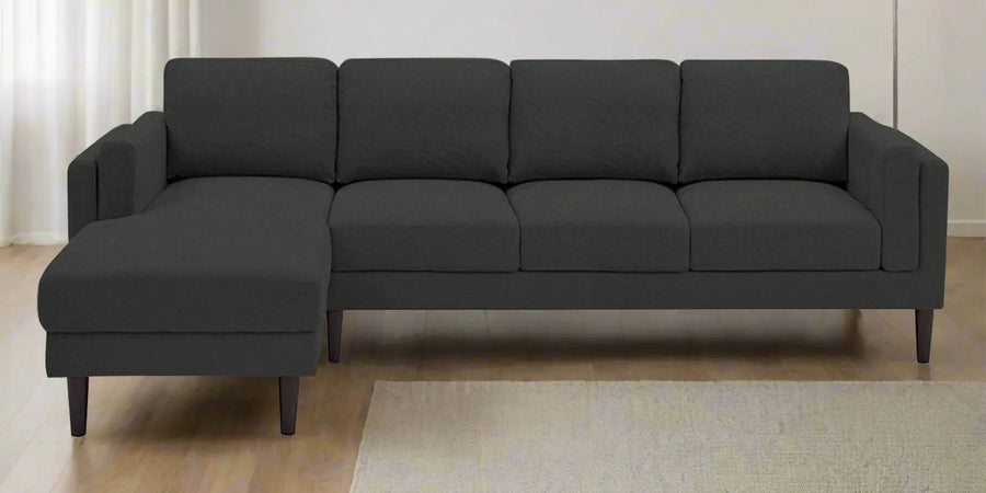 Creata Fabric Rhs Sectional Sofa 3 Lounger In Charcoal Grey Colour - Febonic Living