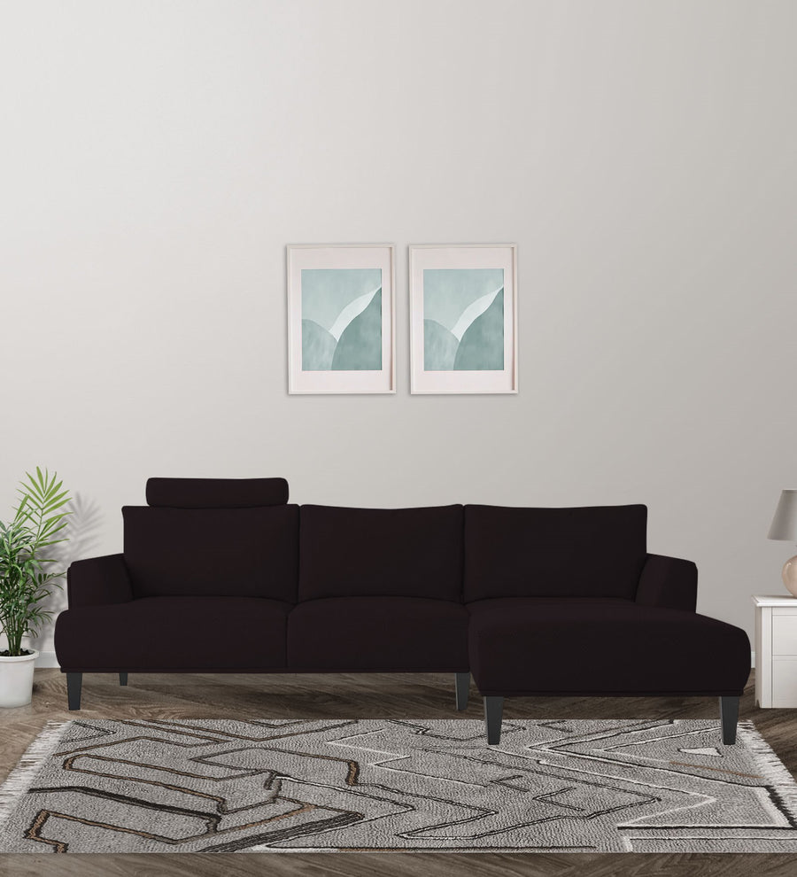Como  LHS  (3+Lounger) Fabric Sectional Sofa - Cara Brown by Febonic Living