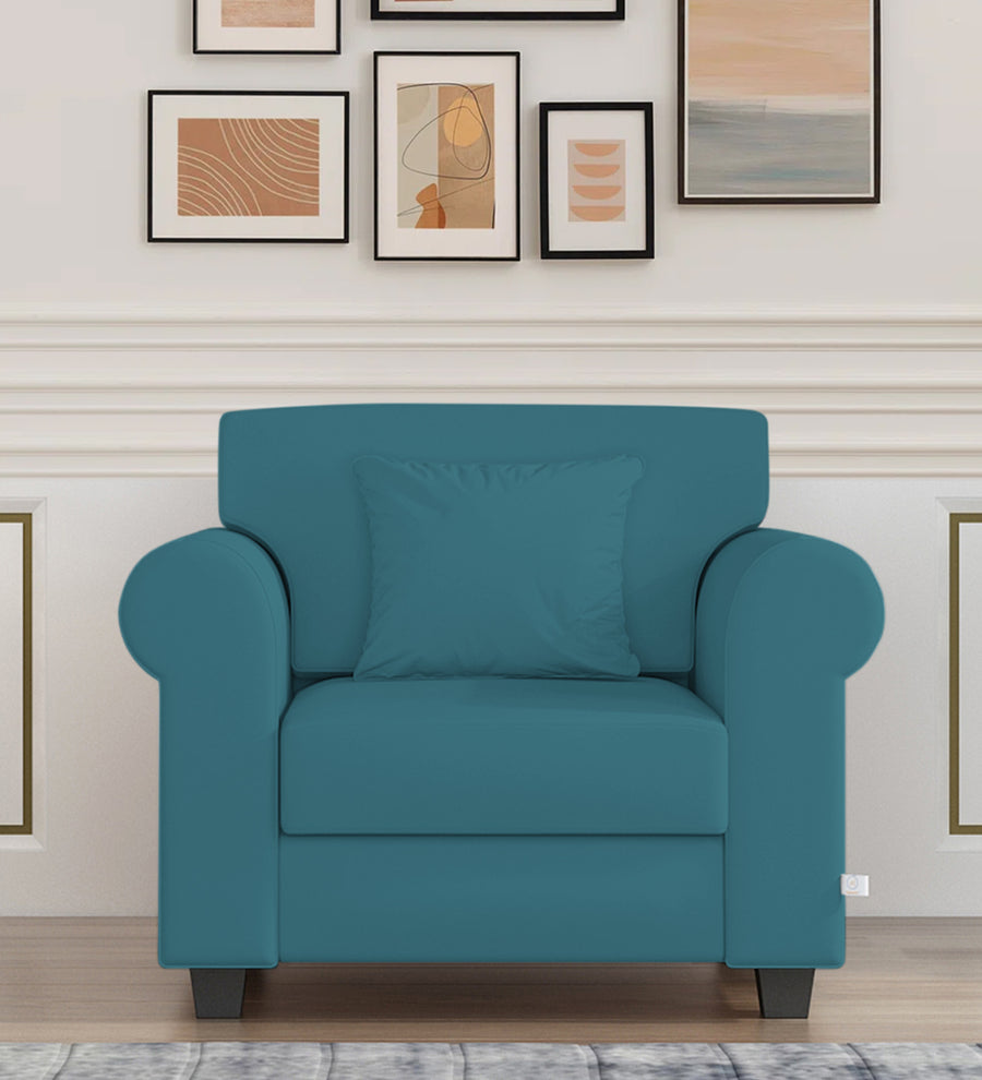 Numonk  1 Seater Velvet Sofa - Aqua Blue by Febonic Living