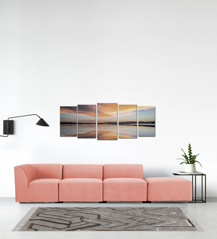 Bufa  RHS Velvet Sectional Sofa - Blush Pink by Febonic Living