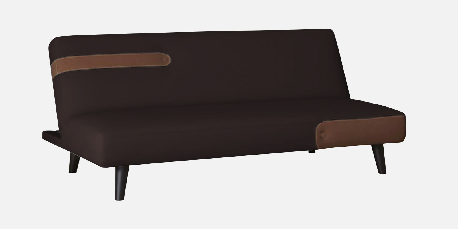 Vedan Fabric Convertible Sofa Cum Bed In Dark Brown Colour