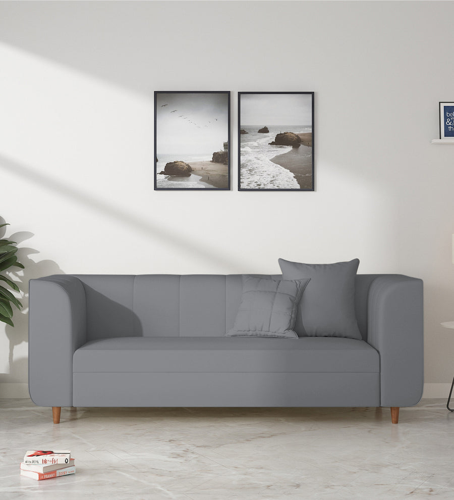 Sumo 3 Seater Velvet Sofa - Pubble Grey by Febonic Living