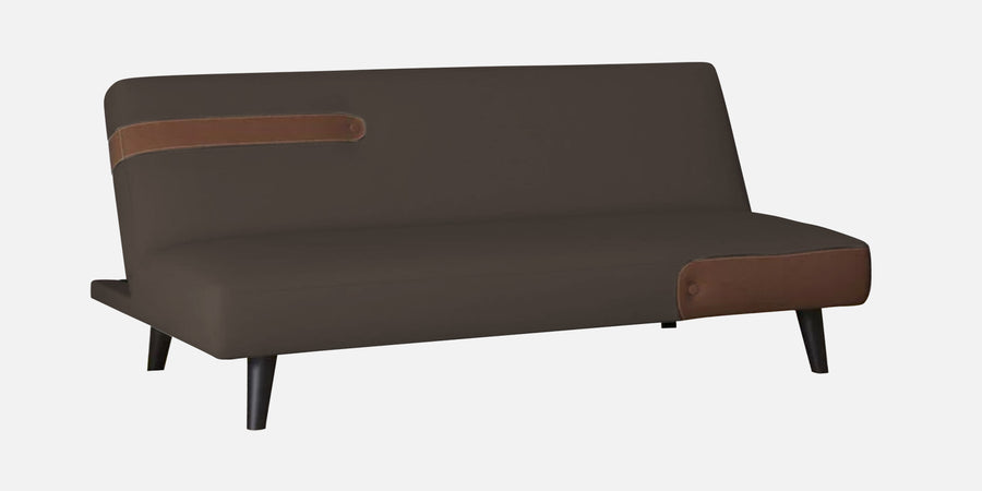 Vedan Fabric 3 Seater Convertible Sofa Cum Bed In Caspa Brown Colour - Febonic Living