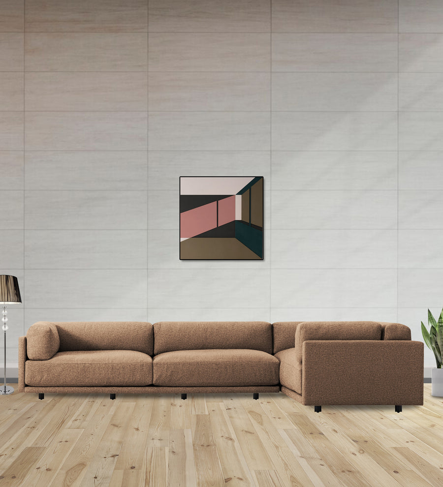 Nixon Fabric 6 Seater Lhs Corner Sofa In Cookie Beige Colour - Febonic Living