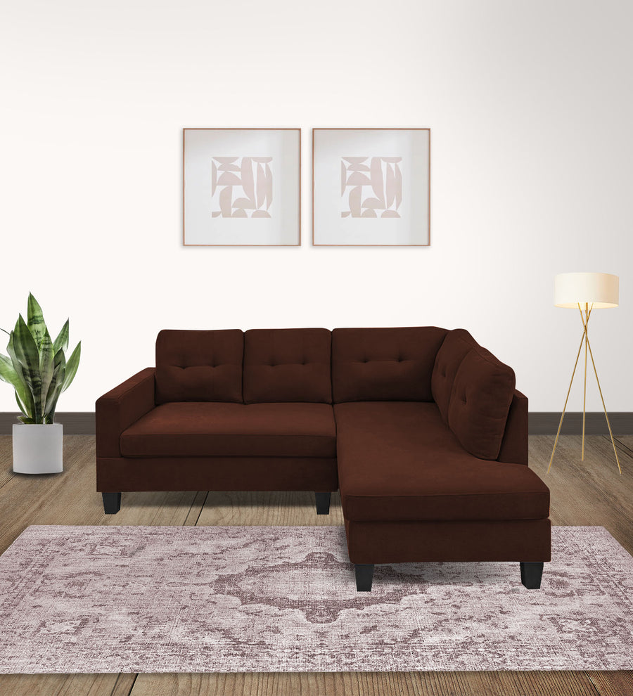Thomas  LHS  (2+Lounger) Fabric Sectional Sofa - Coffee Brown by Febonic Living