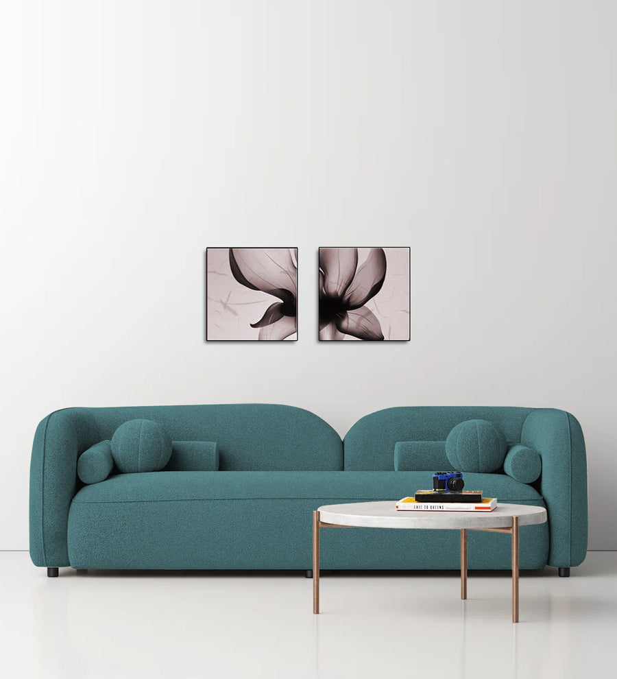 Corny Boucle 3 Seater Fabric Sofa - Ocean Blue by Febonic Living