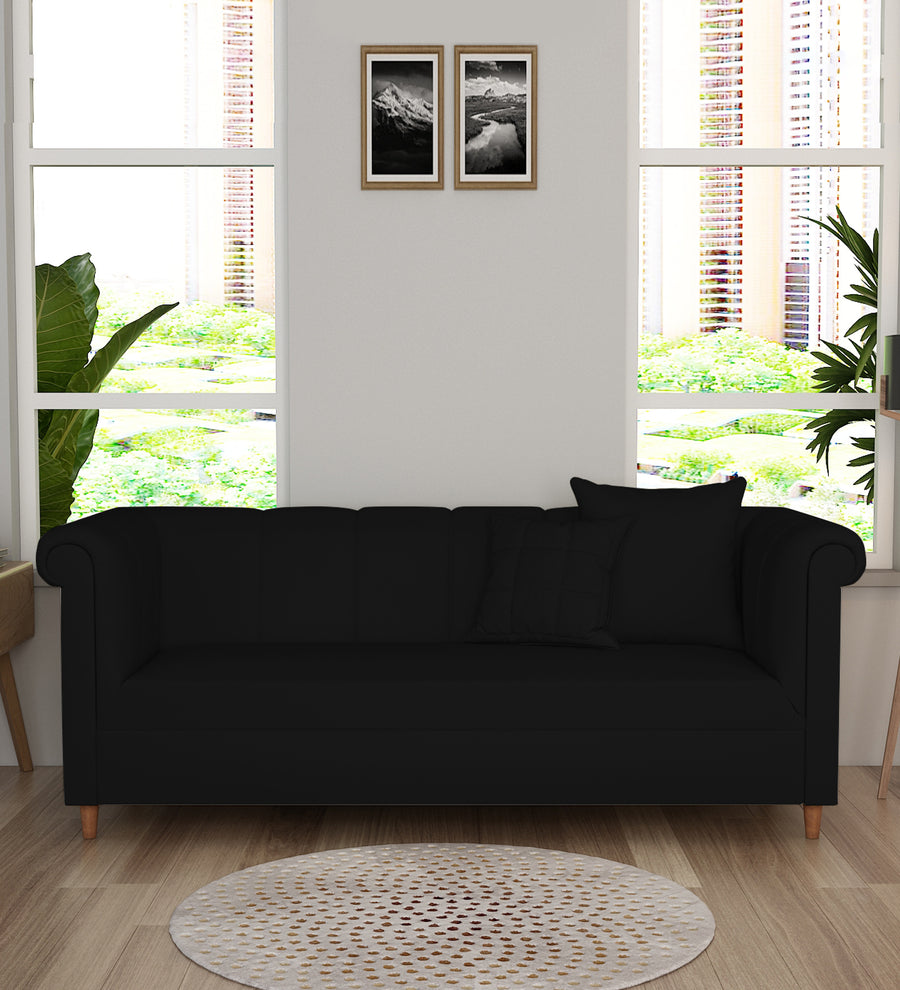 Rubi 3 Seater Velvet Sofa - Adam Black by Febonic Living