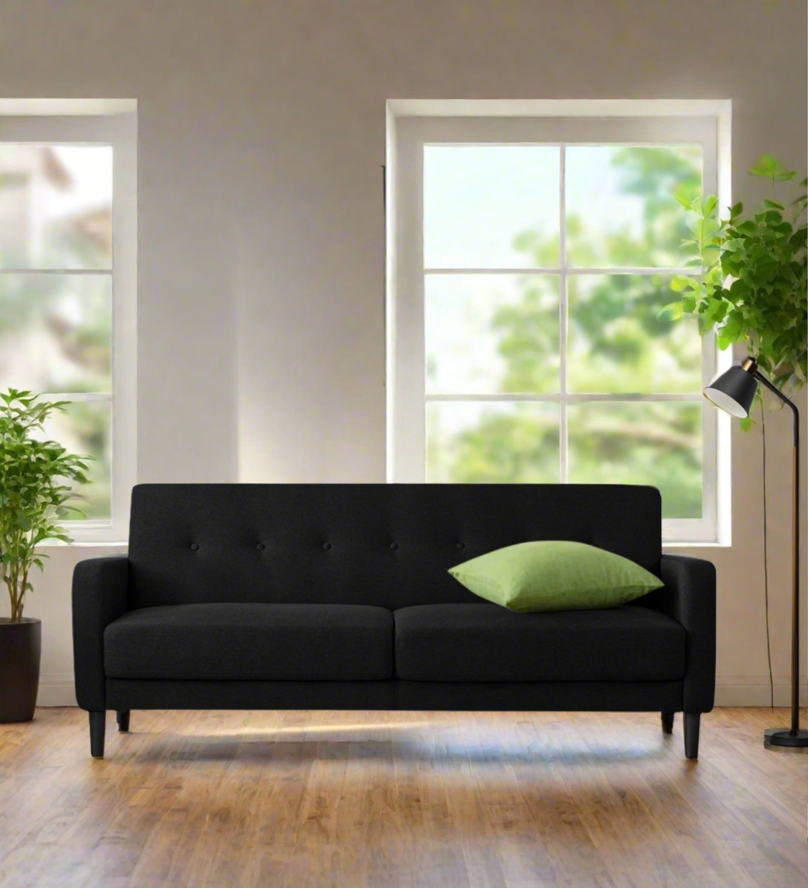 Marq Fabric 3 Seater Sofa in Zed Black Colour