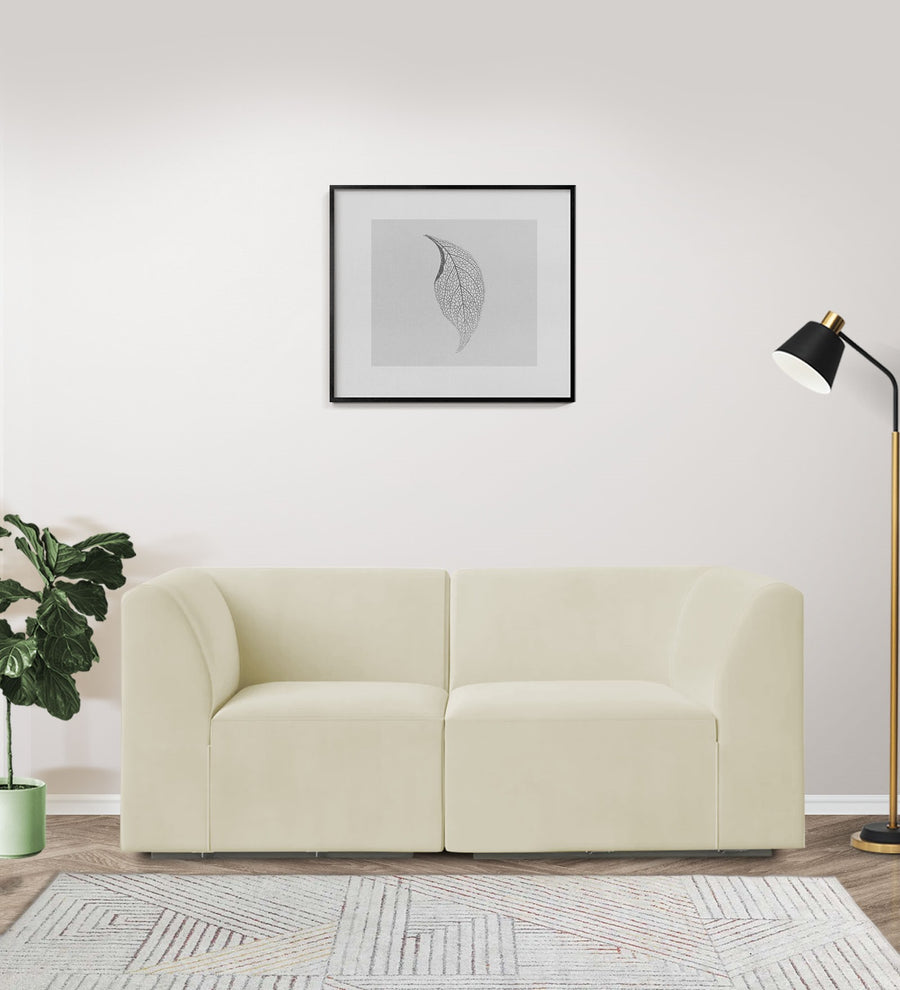 Bufa  2 Seater Velvet Sofa - Warm White by Febonic Living