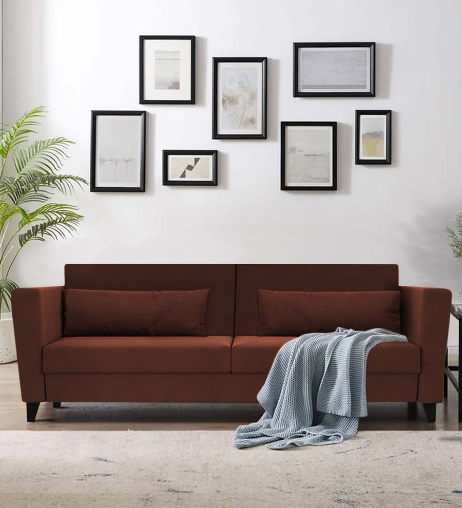 Tokyo Fabric 3 Seater Sofa In Coffee Brown Colour - Febonic Living