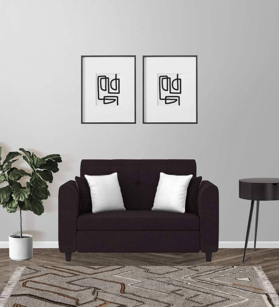 Denmark  2 Seater Fabric Sofa - Cara Brown by Febonic Living