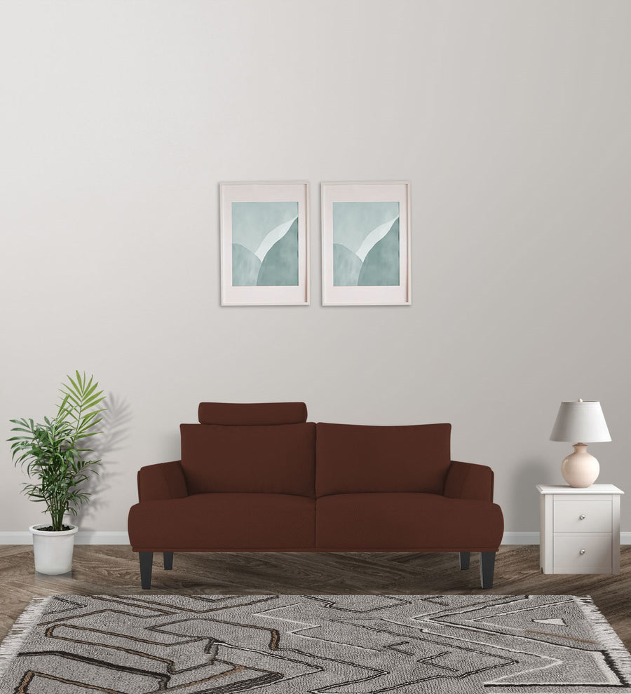 Como  2 Seater Fabric Sofa - Coffee Brown by Febonic Living