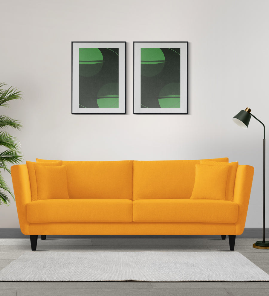 Norway 3 Seater Velvet Sofa - Safforn Yellow by Febonic Living