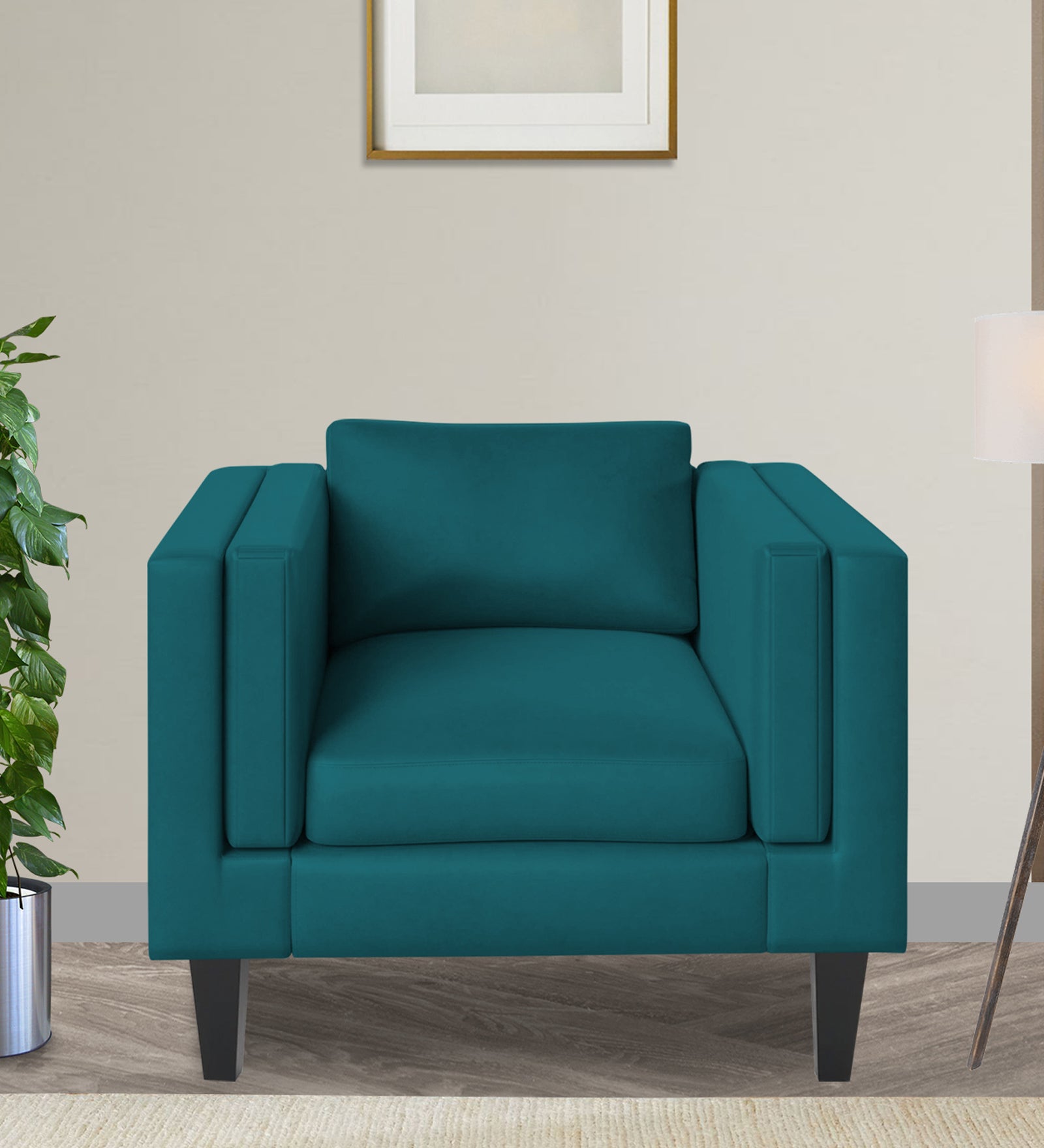 Jasper Velvet 1 Seater Sofa in Pine green Colour