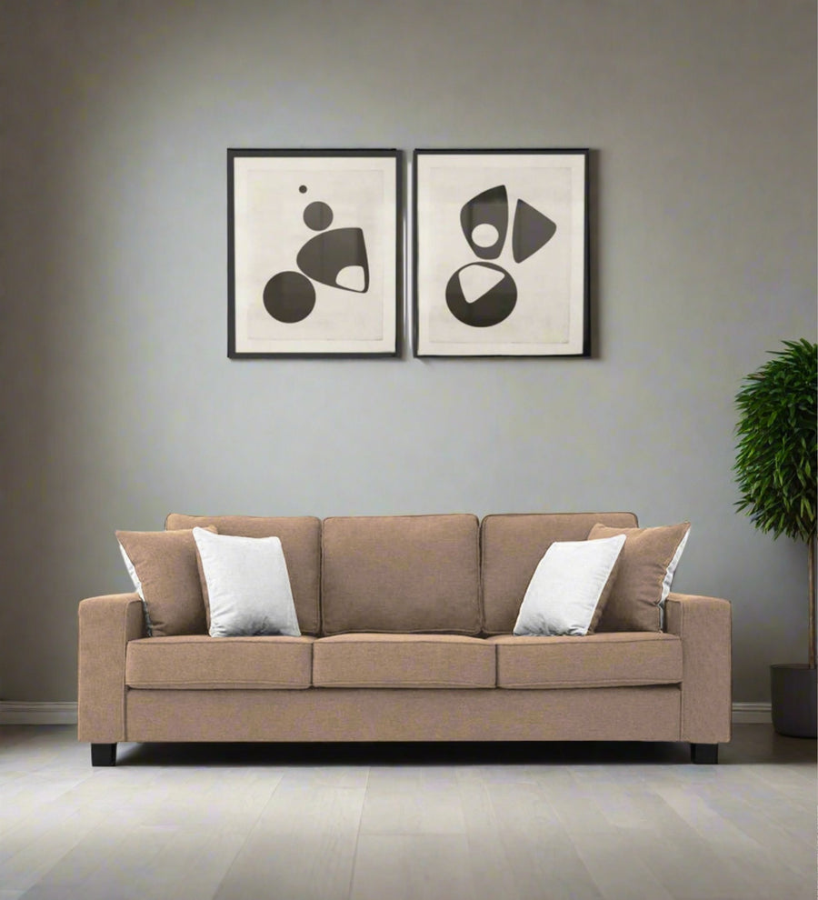 Ladybug 3 Seater Fabric Sofa - Cookie Beige by Febonic Living