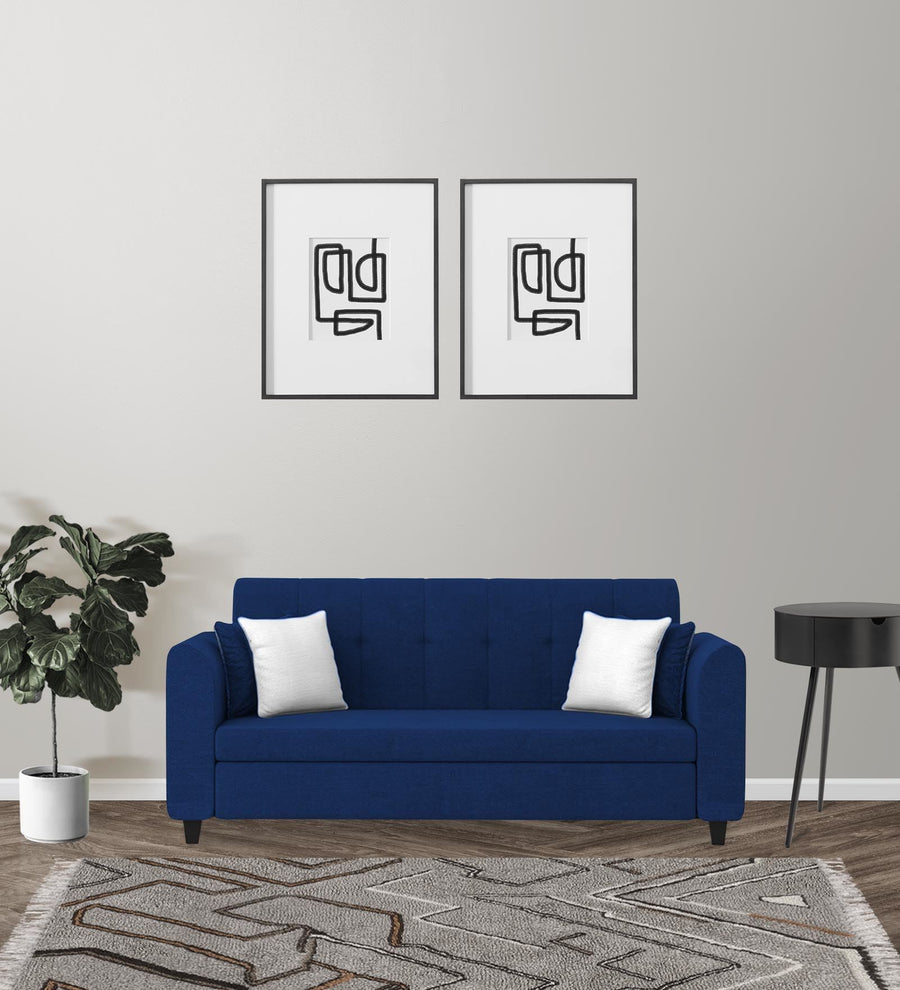 Denmark 3 Seater Fabric Sofa - Royal Blue by Febonic Living