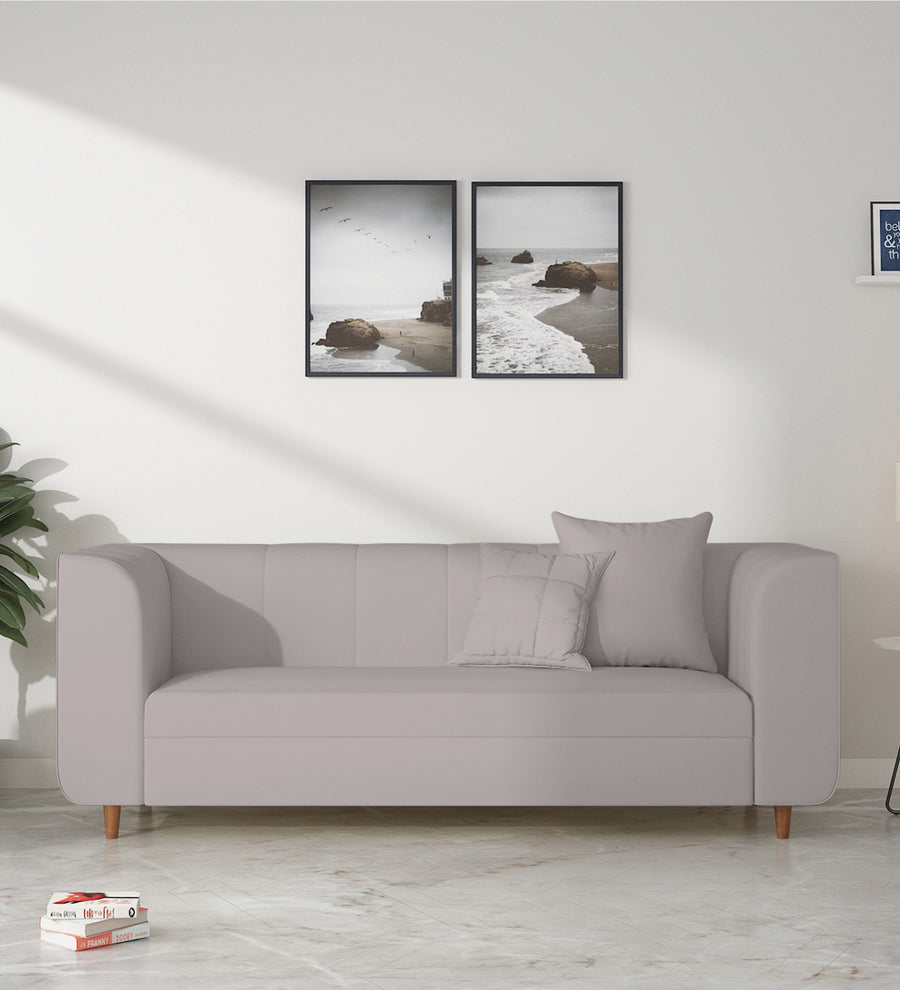 Sumo 3 Seater Velvet Sofa - Pearl Grey by Febonic Living