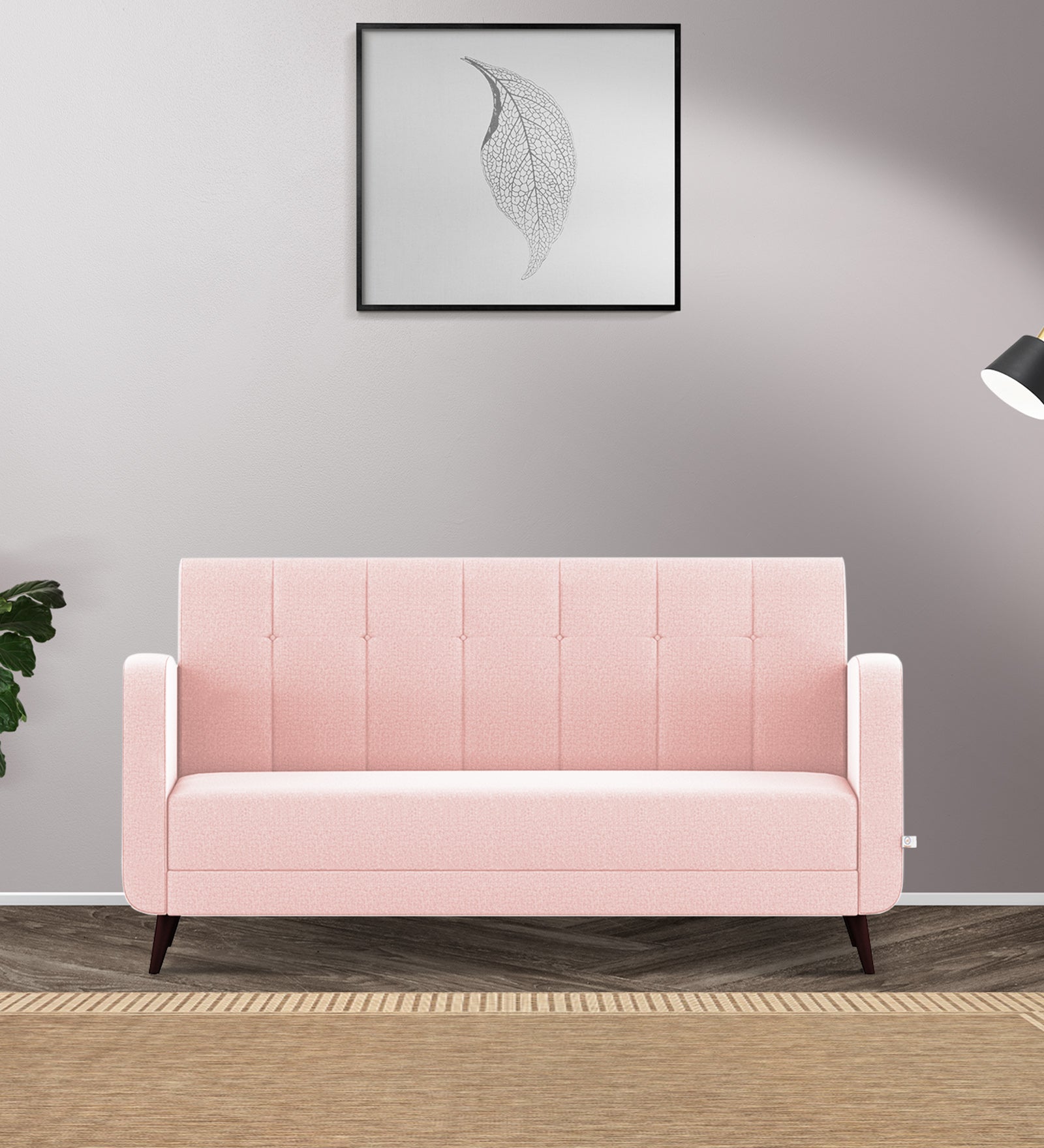 Wiki Velvet 3 Seater Sofa in Millennial Pink Colour