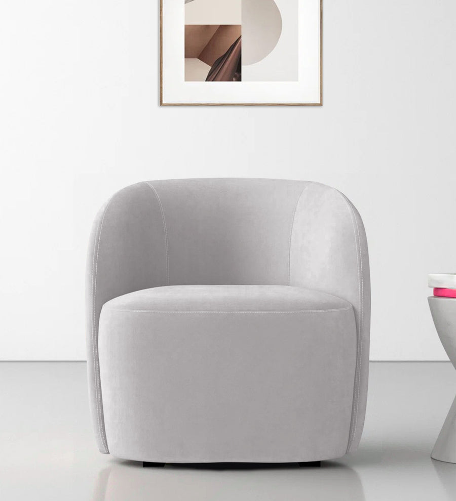 Lucky  Lounge Velvet Chair - Concrete Grey by Febonic Living