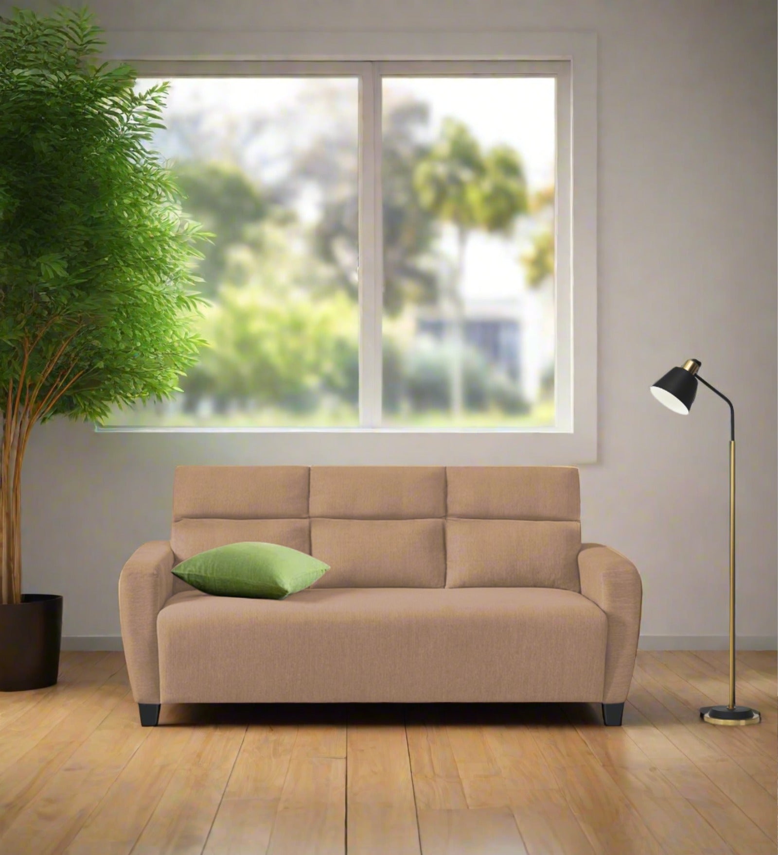 Bakadi Fabric 3 Seater Sofa in Cosmic Beige Colour
