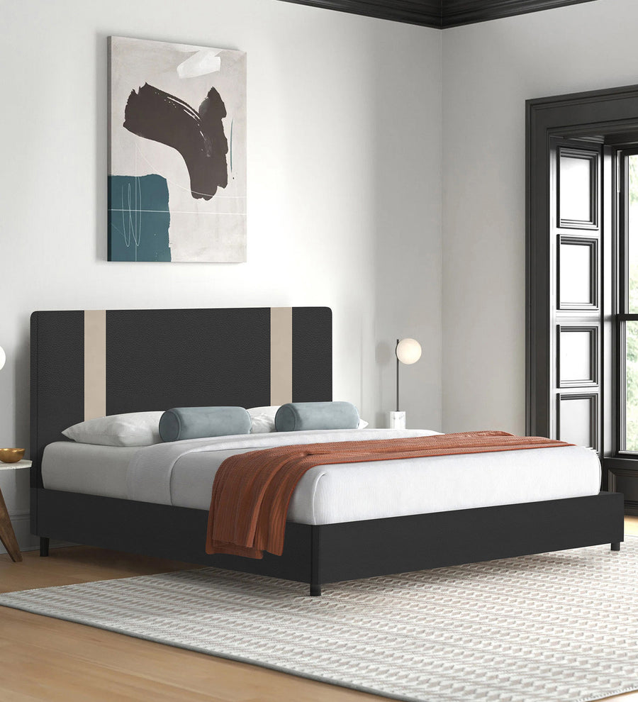 Alisha Leatherette King Size Bed - Grey by Febonic Living